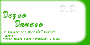 dezso dancso business card